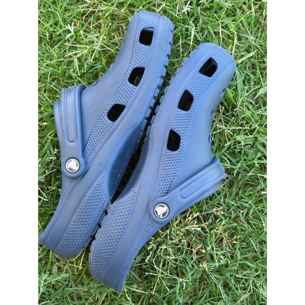 Crocs Classic Clog Navy Blue Mens 10 Womens 12 Slip On Comfort Shoes 10001-410